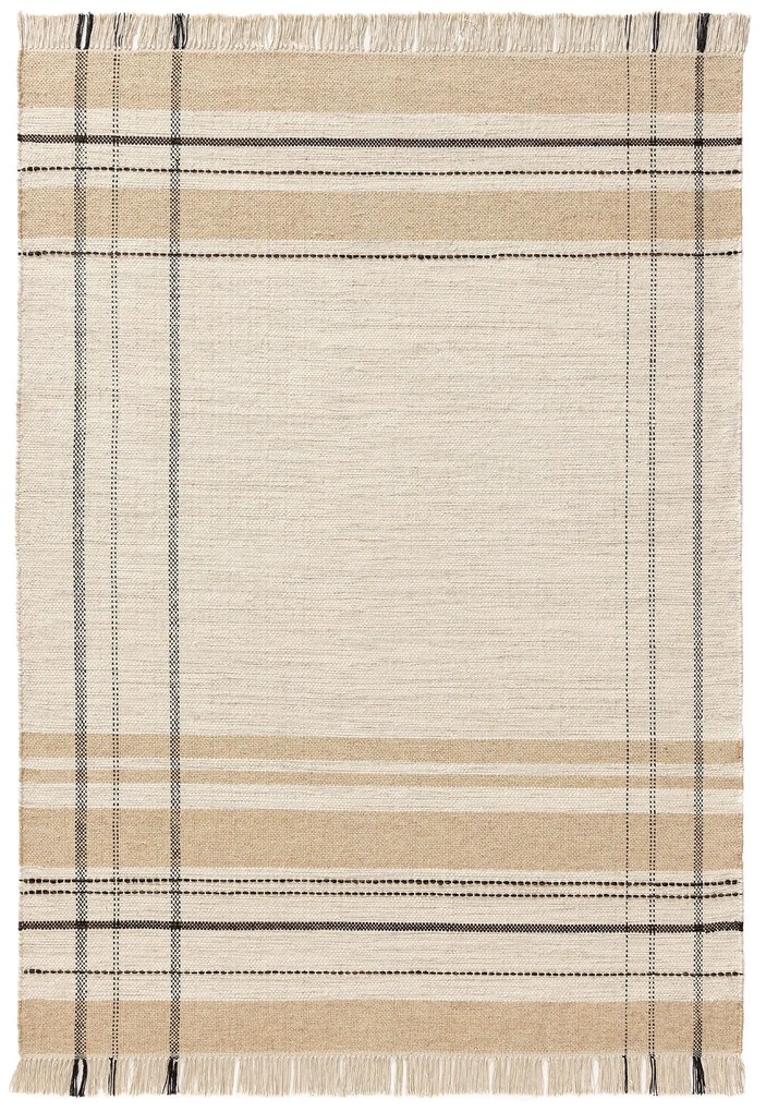 benuta Pop Tappeto di lana Bahati Beige 160x230 cm - Tappeto fibra naturale