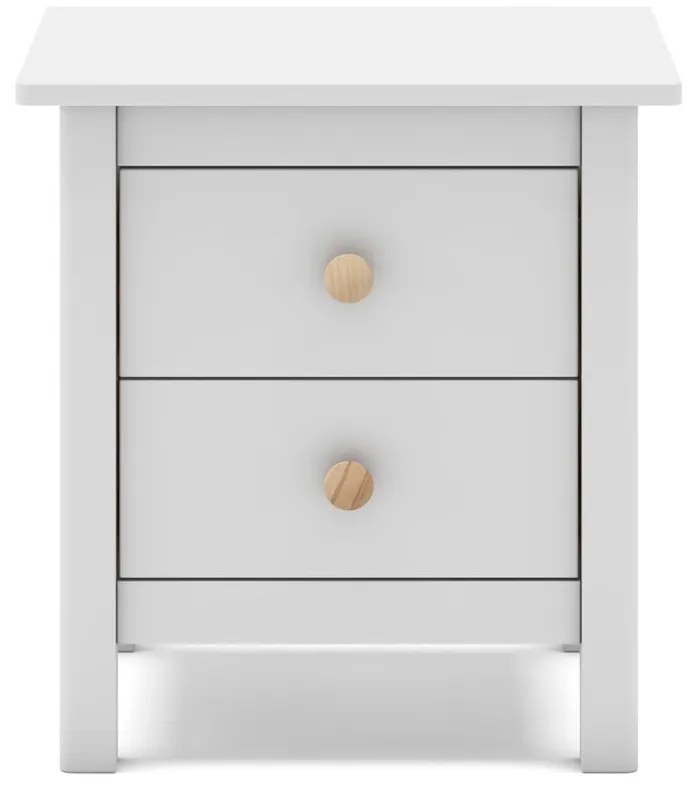 Comodino bianco per bambini in legno di pino Max - Marckeric