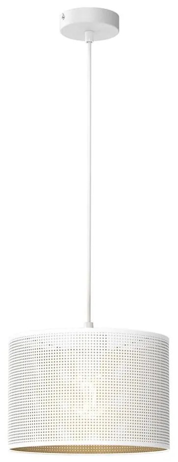 Lampadario a sospensione con filo LOFT SHADE 1xE27/60W/230V diametro 25 cm bianco/oro