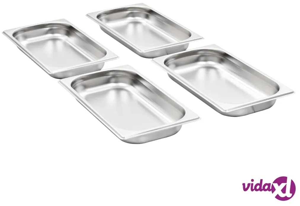 vidaXL Contenitori Gastronorm 12 pz GN 1/3 40 mm in Acciaio Inox