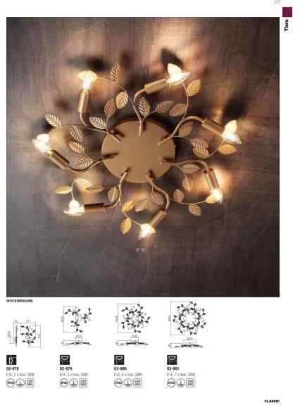 Redo 02-980 - Lampadario a plafone TIARA 5xE14/28W/230V