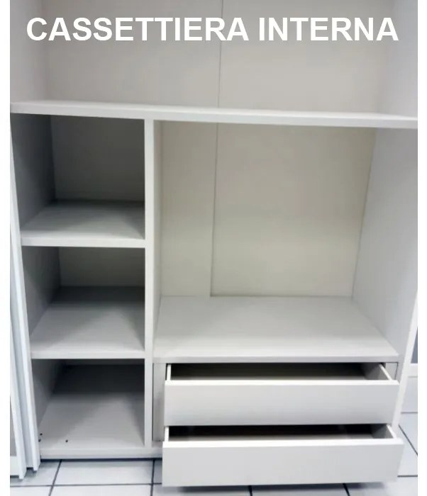 Camera Matrimoniale Ancy Frassino Bianco Cemento Specchio