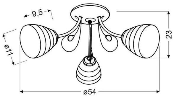 Lampadario a plafone SIMPLI 3xE27/40W/230V