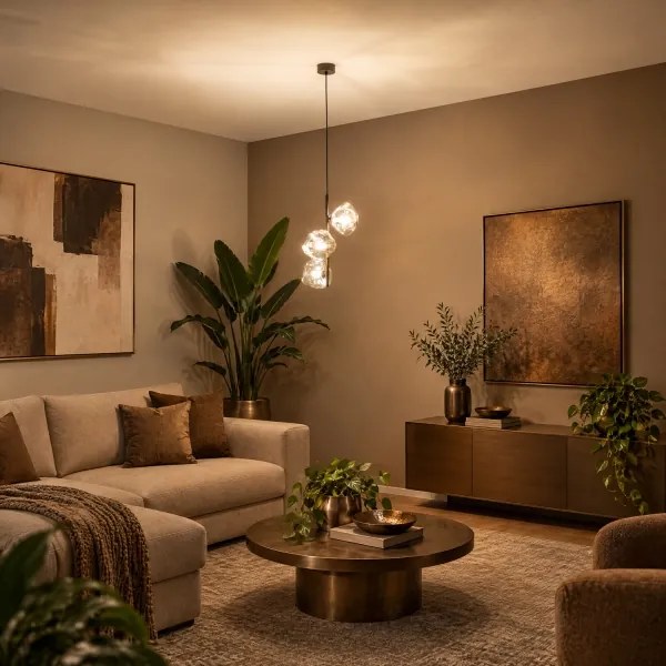 BRILAGI - Lampadario sospeso a cavo VULCANO 3xG9/8W/230V bronzo/beige fumé