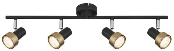 Globo 57917-4G - Faretto  MASON 4xGU10/25W/230V nero/oro