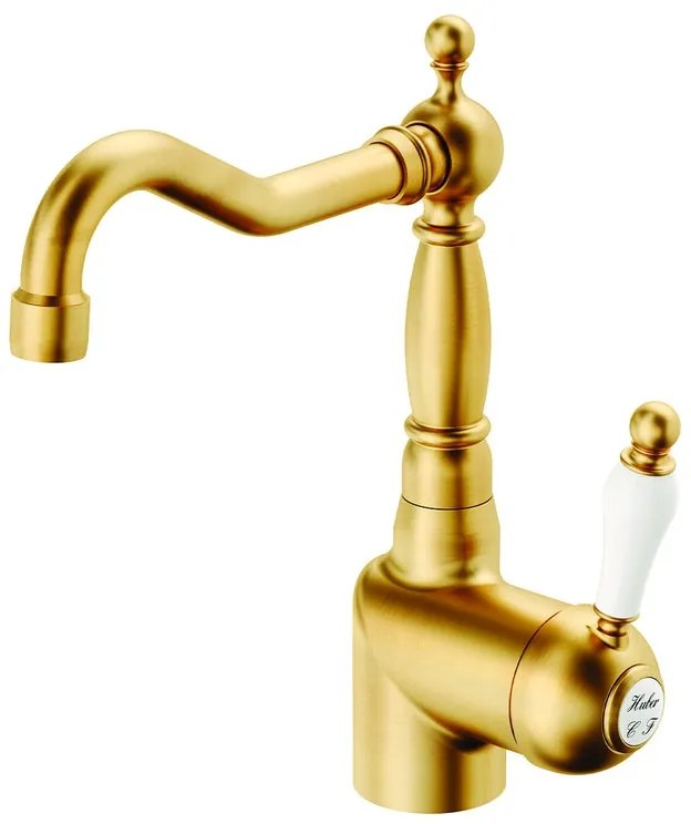 Rubinetto per lavabo OXFORD oro spazzolato satinato HUBER H 26 cm