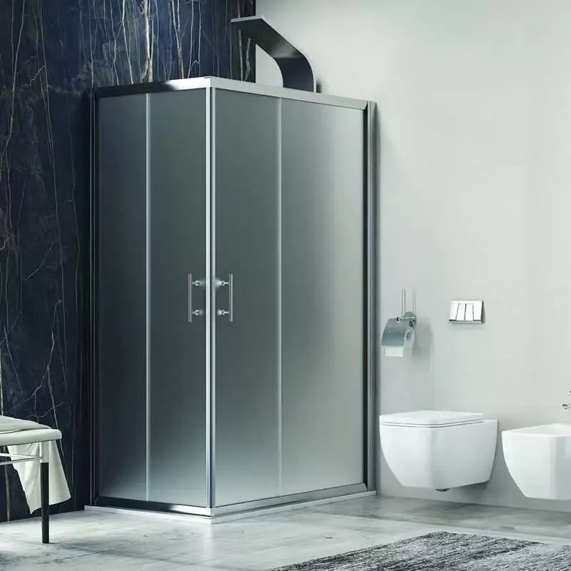 Kamalu - Box doccia 80x70 cm angolare cristallo satinato KF1000