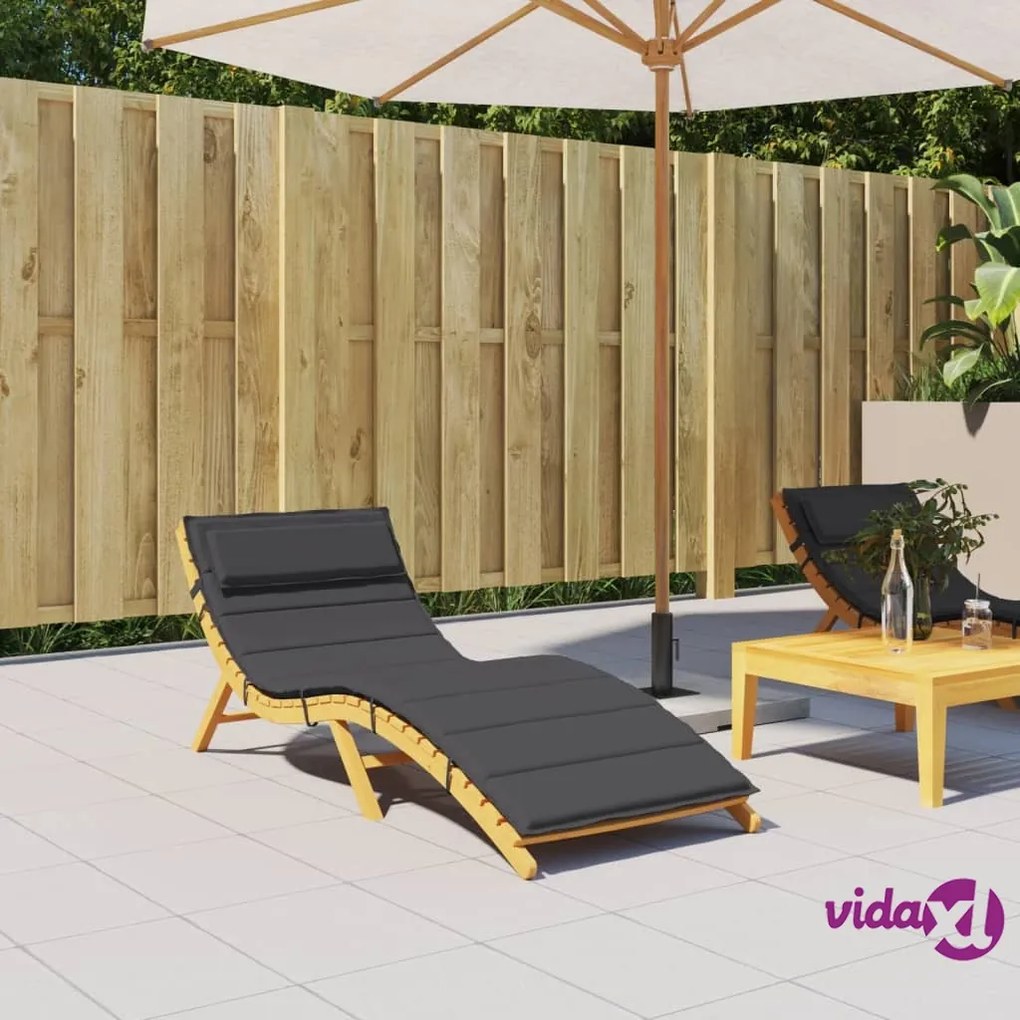 vidaXL Cuscino per Lettino Nero 180x60x3 cm in Tessuto Oxford