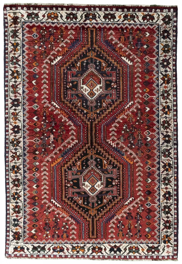 Shiraz Tappeto persiano 110 x 160 Rosso (Iran) Annodato A Mano