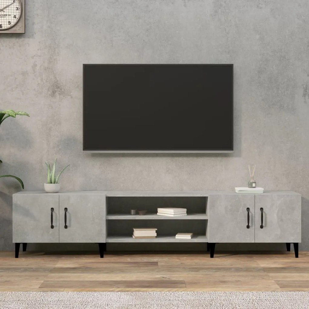 Mobile Porta Tv Grigio Cemento 180x31,5x40 Cm Legno Multistrato /