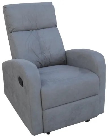 Poltrona relax manuale reclinabile FORTUNA con tessuto in microfibra GRIGIO