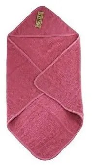 Asciugamano per neonati in cotone rosa scuro con cappuccio 75x75 cm - Tiseco Home Studio