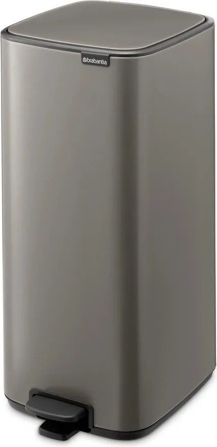 Cestino per la spazzatura grigio in acciaio con pedale 30 l Bo – Brabantia