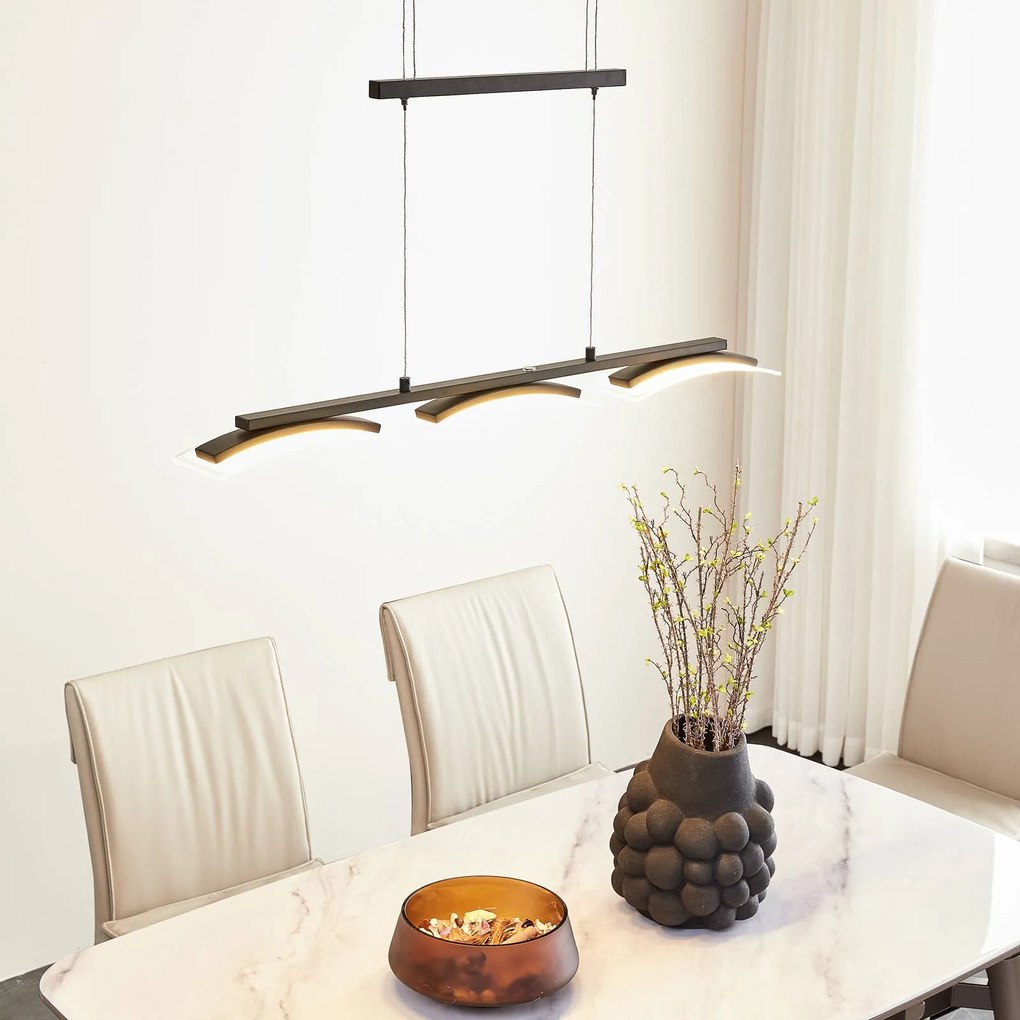 Lampada LED a sospensione Lindby Marielis, CCT, nero
