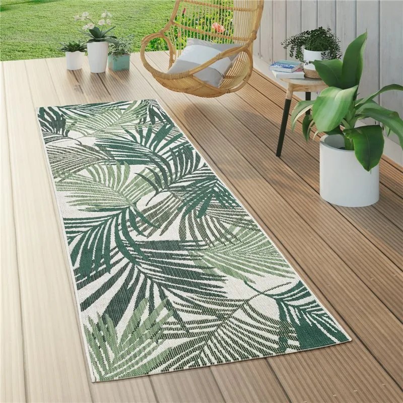 Tappeto di Design per interni ed esterni Varie Dimensioni Tropical  Colore Verde, Dimensioni cm 140x200