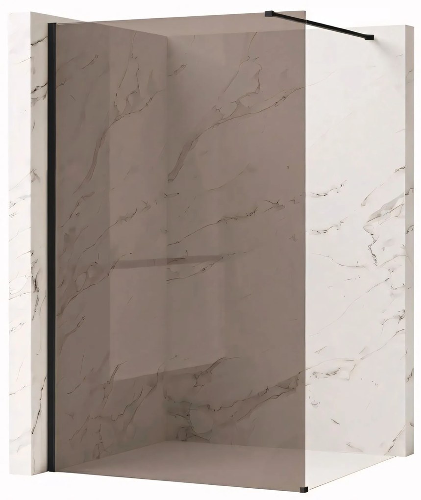 Parete doccia Rea Flexi Brown / Black 120