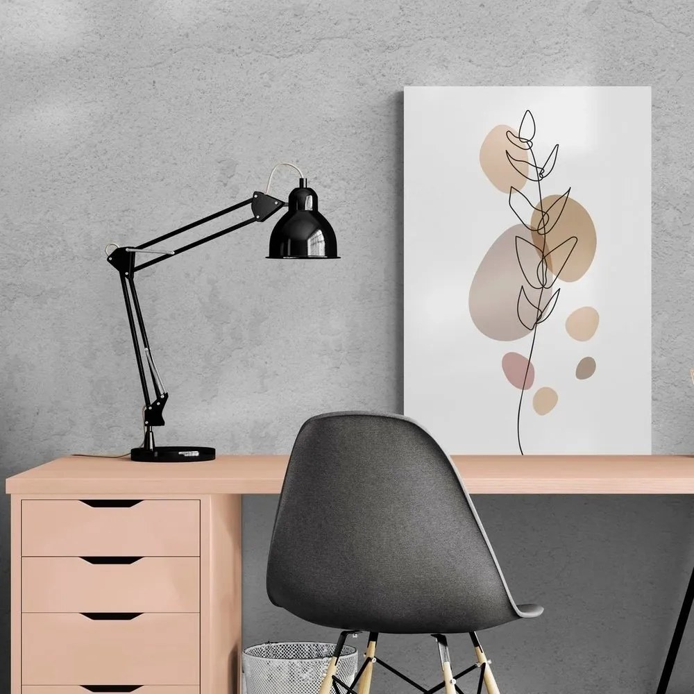 Stampa su tela – Foglia minimalista su sfondo bianco No2