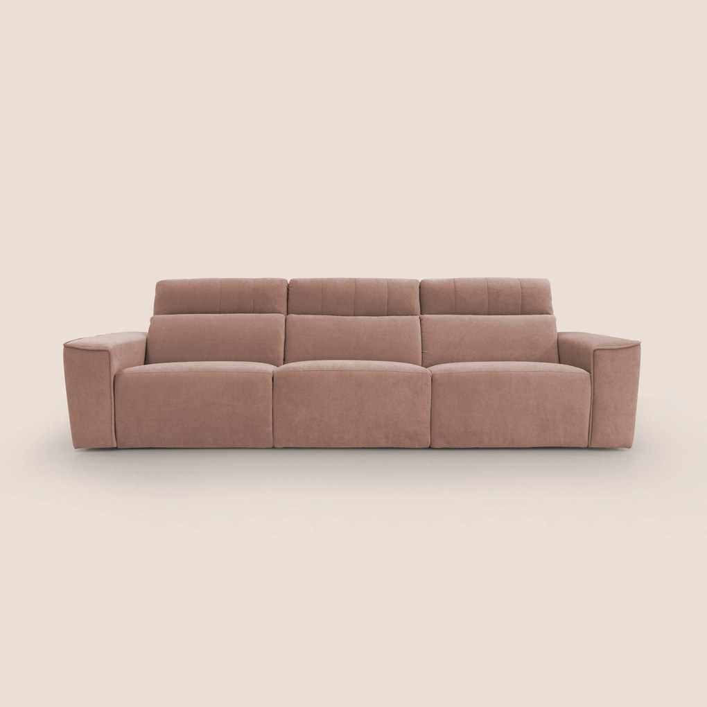 Clark Divano modulare 3 sedute con opzione relax elettrico in tessuto smacchiabile impermeabile T17