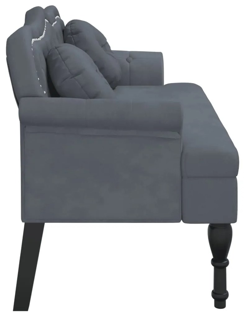 Panca con Cuscini Grigio Scuro 120,5x65x75 cm in Velluto