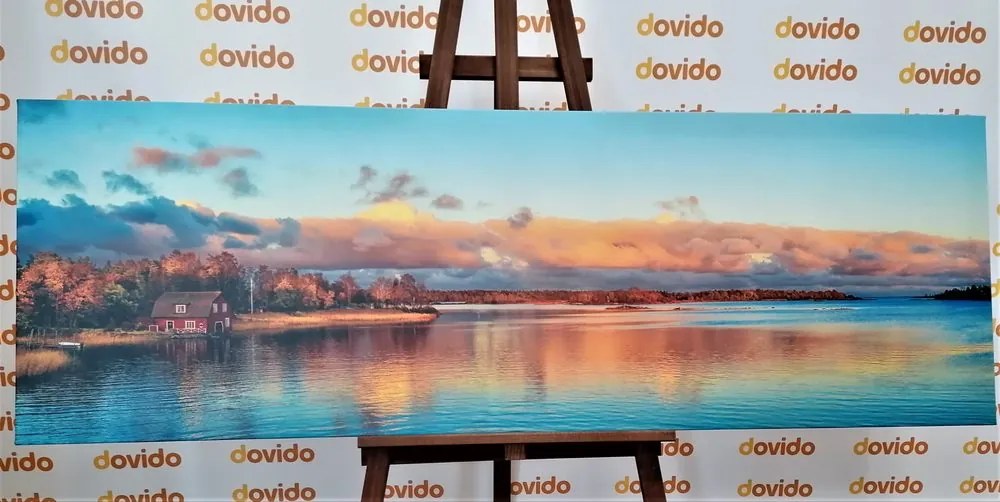 Quadro su tela – Tramonto sul lago