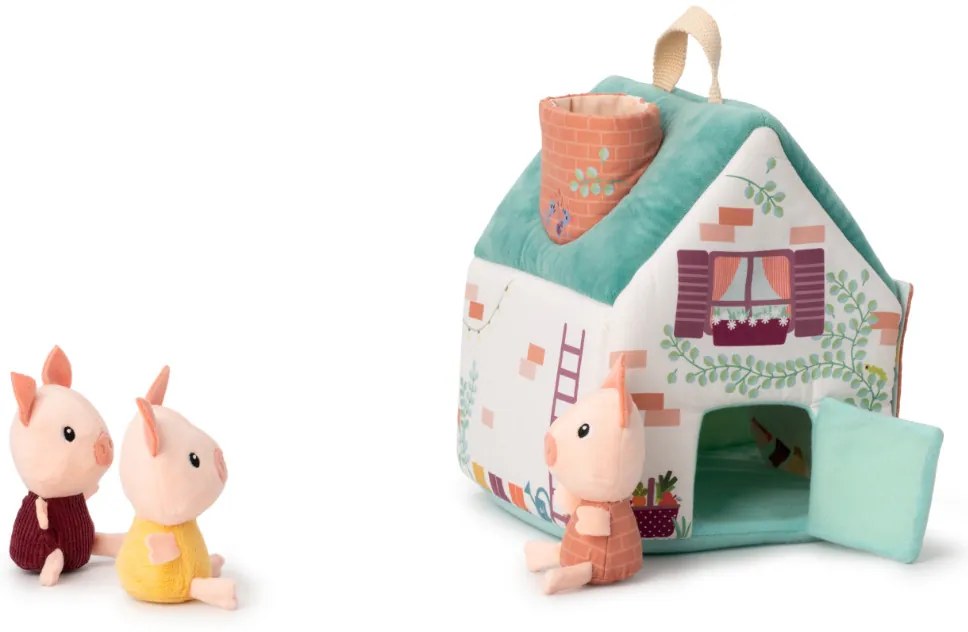 Lilliputiens - Le case del lupo e i 3 porcellini in tessuto