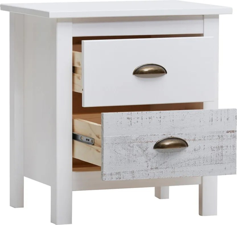 Comodino bianco e grigio , 46 x 50 cm Romantica - Marckeric