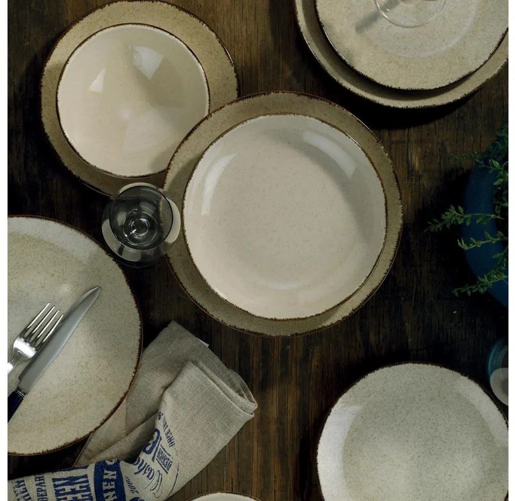 Set da tavola 18 pezzi beige/porcellana