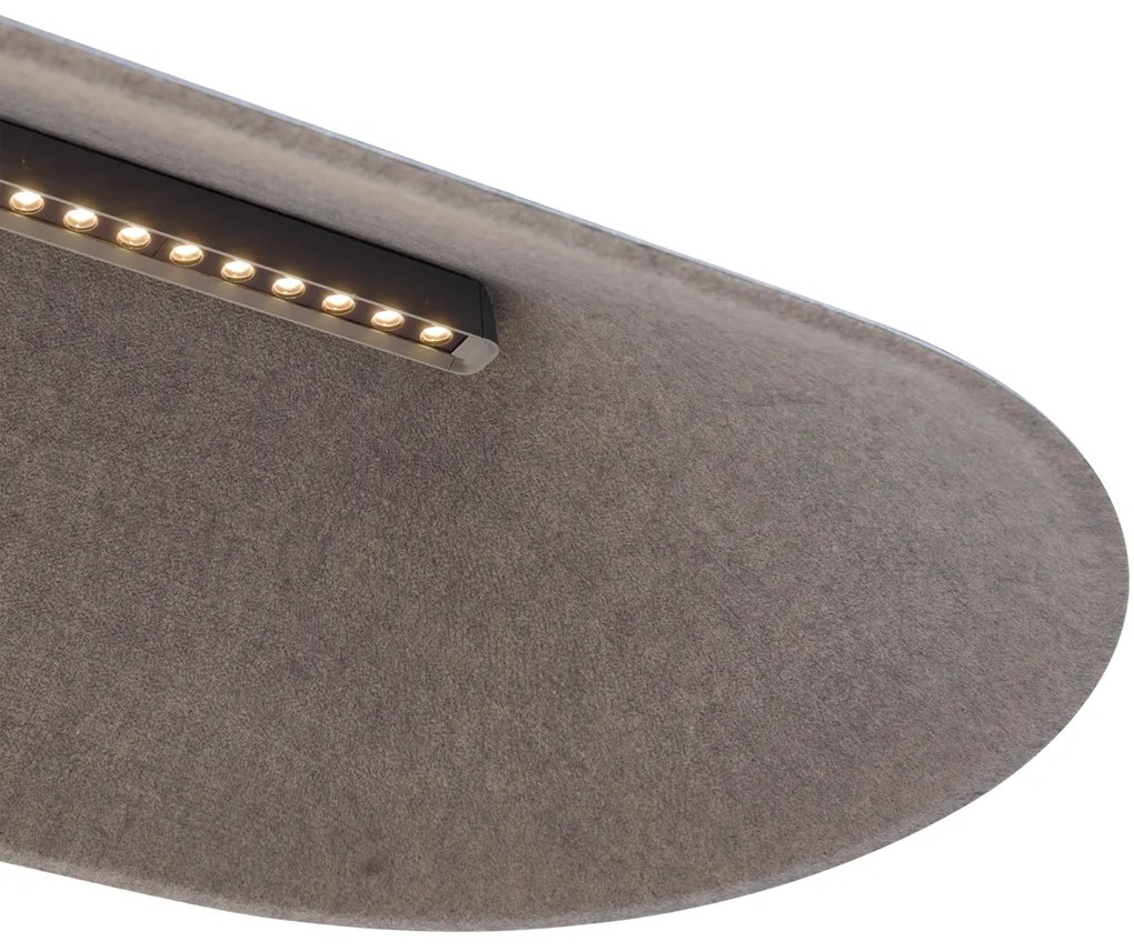 Lampada a sospensione moderna nera con interno grigio con LED dimmerabile a 3 livelli - Dani