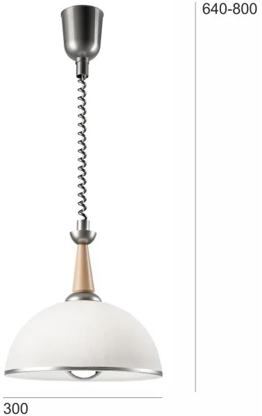 Lampadario a scomparsa CHIARA 1xE27/60W/230V argento/rovere