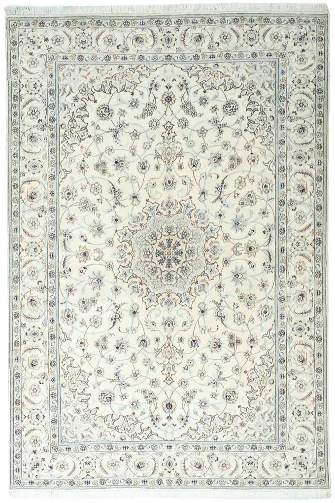 Nain Tappeto 210x310 Beige (Iran) Annodato A Mano