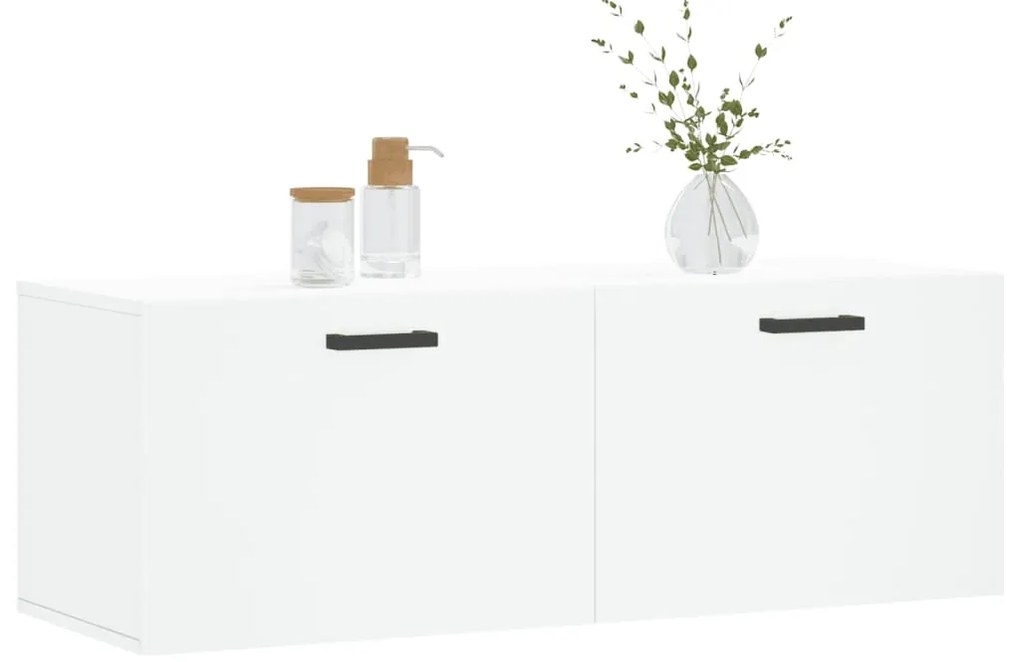 Mobile a parete bianco 100x36,5x35 cm in legno multistrato