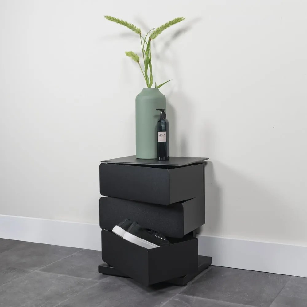 Cassettiera nera in metallo 37x45x26 cm Joey – Spinder Design