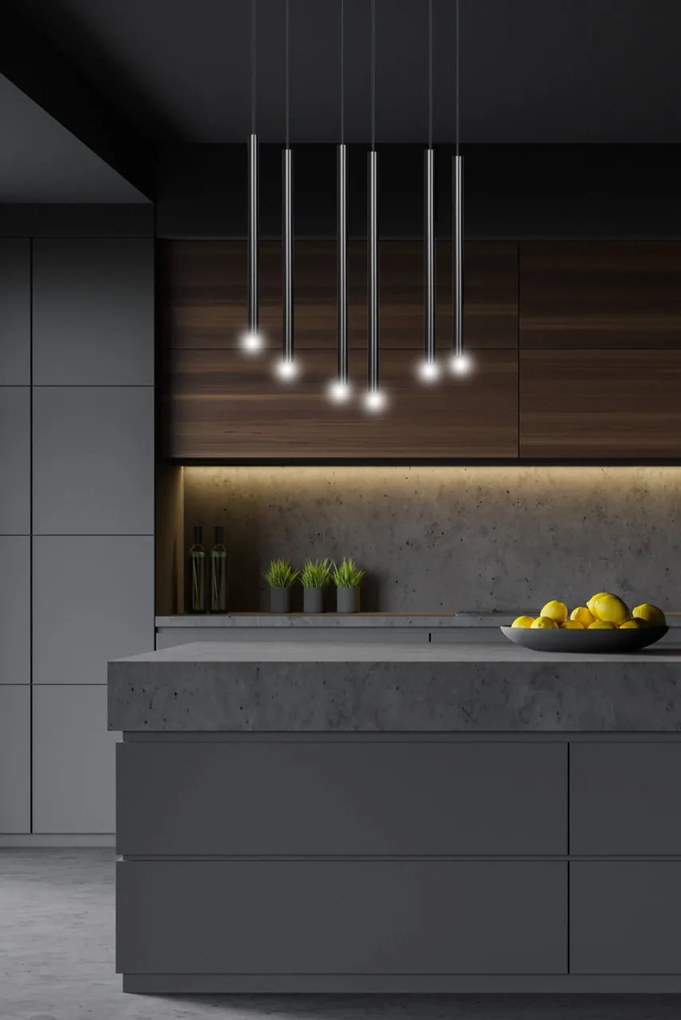 Lampadario a sospensione SELTER 6 BLACK
