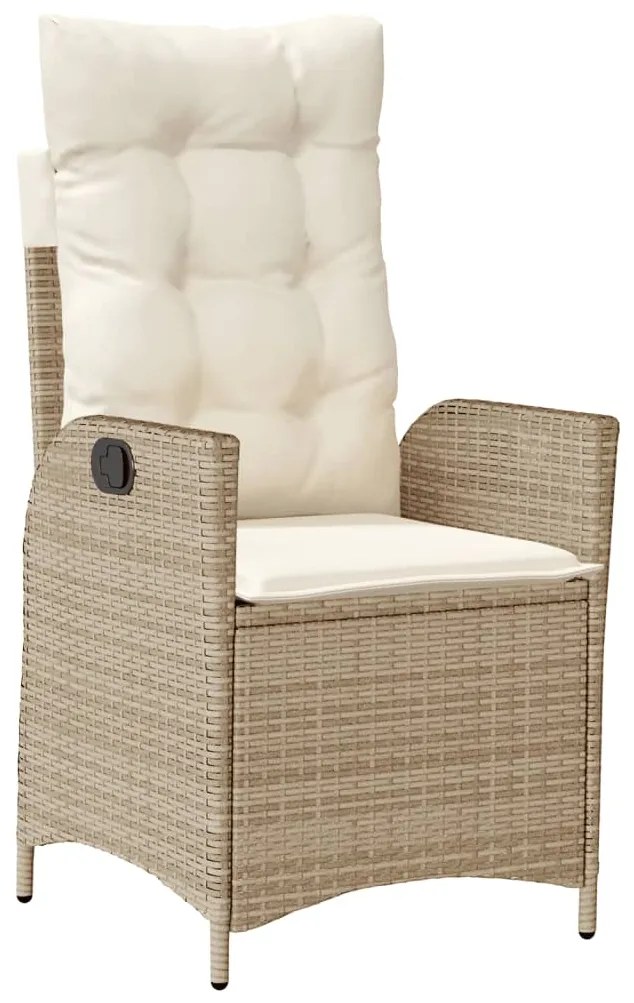 Set da pranzo da giardino 5 pz con cuscini beige in polyrattan