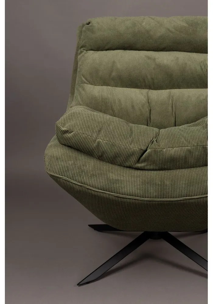 Poltrona in velluto verde Vince - Dutchbone