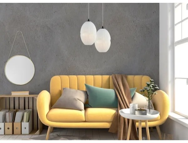 Klausen 111030 - Lampadario a sospensione con filo ELLIPTIC 1xE27/11W/230V bianco