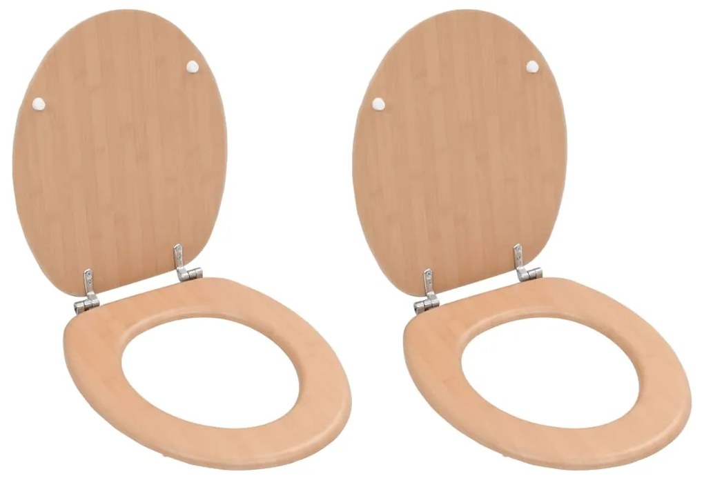 Tavolette Wc Con Coperchi 2 Pz İn Mdf Design Bambù /