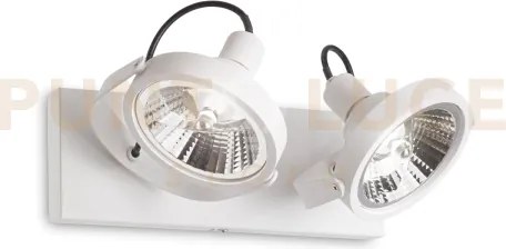 Glim spot con 2 faretti attacco gu10  lampadina inclusa bianco