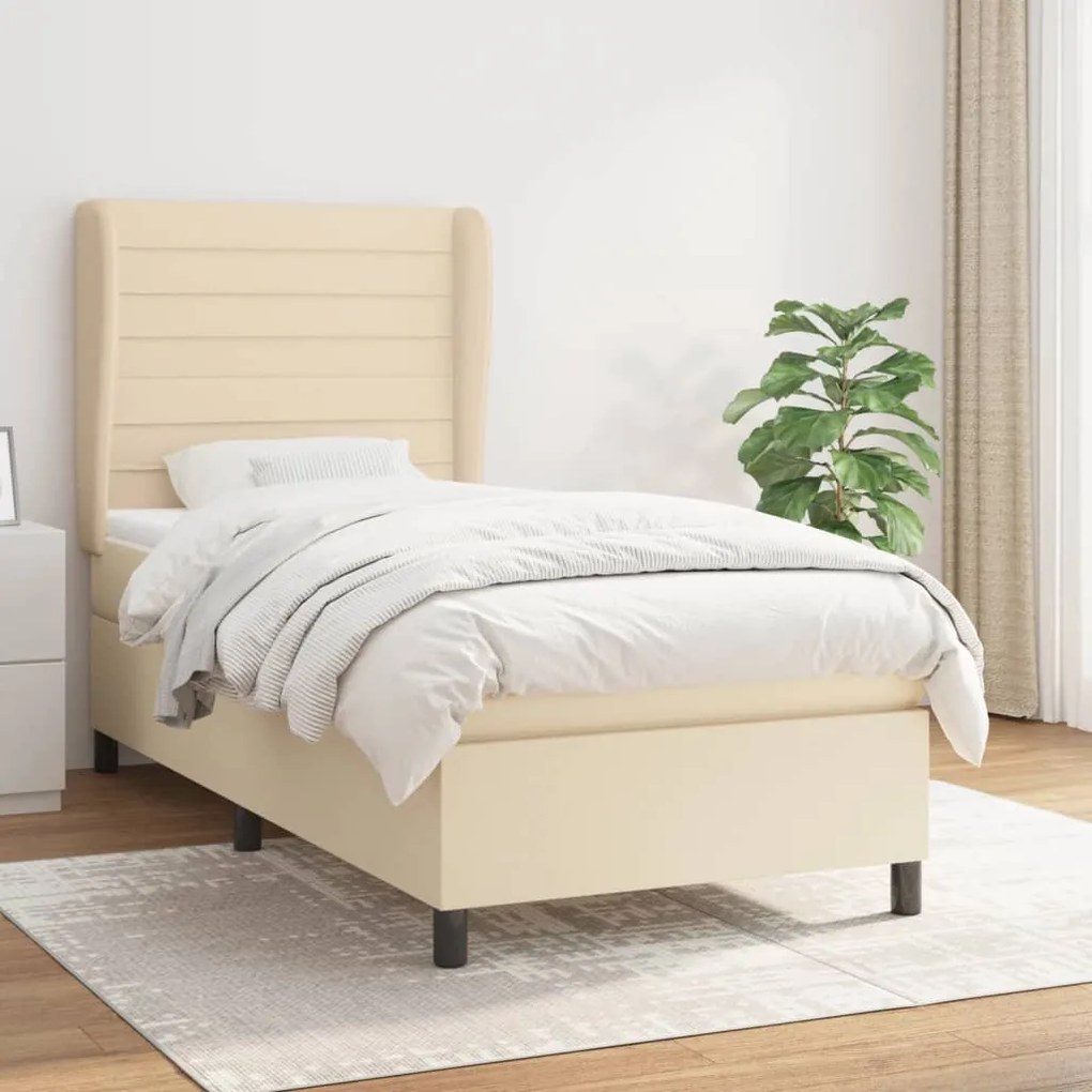 Giroletto A Molle Con Materasso Crema 100x200 Cm İn Tessuto /