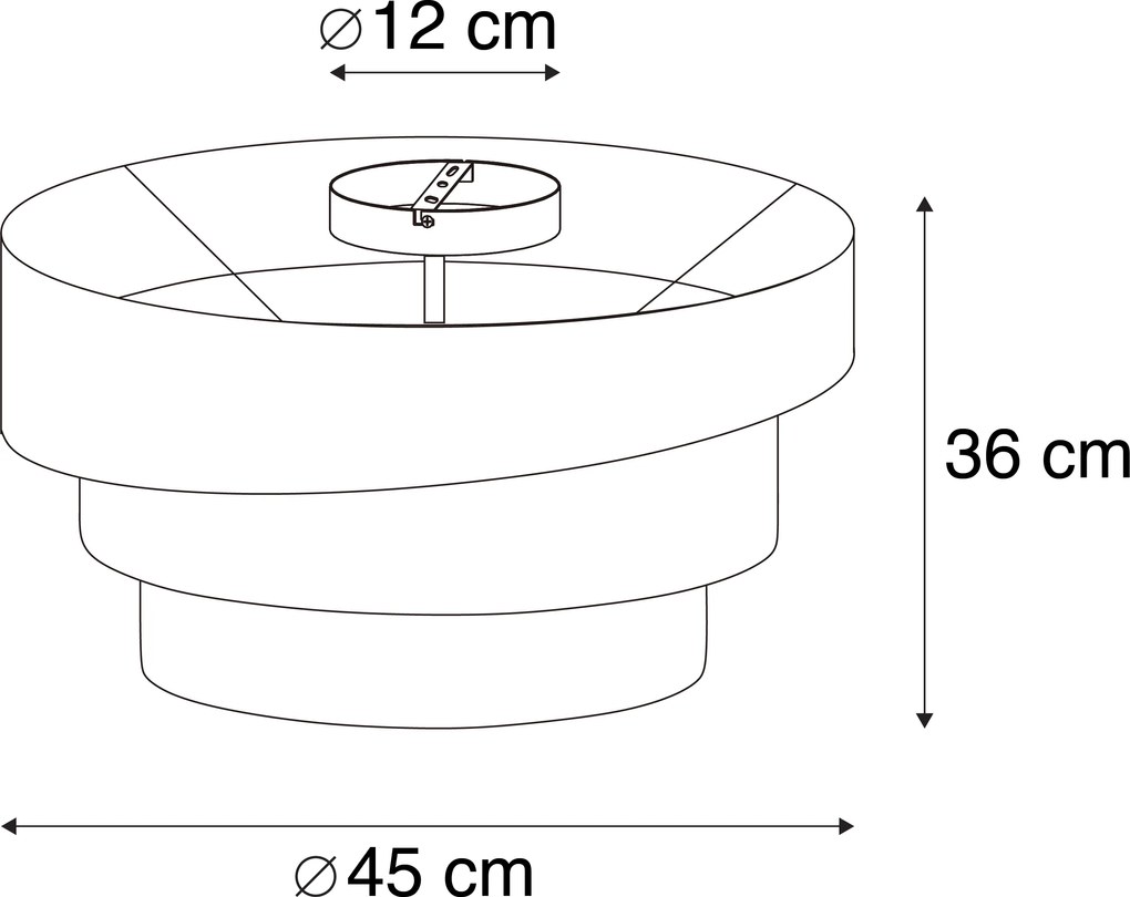 Plafoniera moderna marrone 45 cm 3 luci - Drum Trio