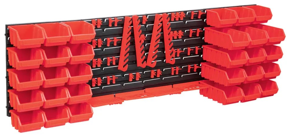 Kit Contenitori 80 Pz Con Pannelli A Parete Rosso E Nero /