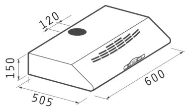 Pyramis 65041701 - Cappa STANDARD HOOD 60 cm nera