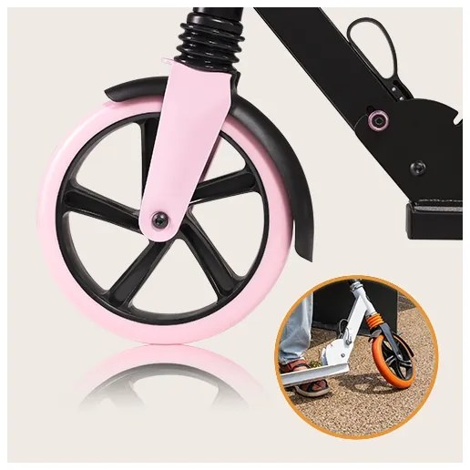 Lionelo - Monopattino per bambini LUCA nero/rosa