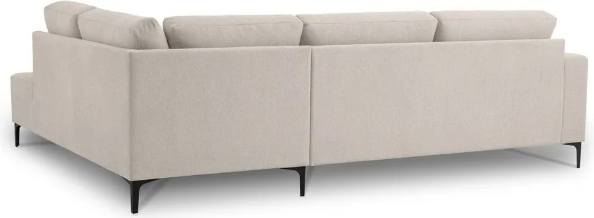 Divano angolare beige (con penisola a destra/a L) con rivestimento in ciniglia Fabian – Scandic