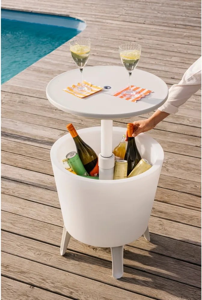 Tavolo da giardino rotondo con vaschetta per il ghiaccio 49,5x49,5 cm Illuminated cool - Keter