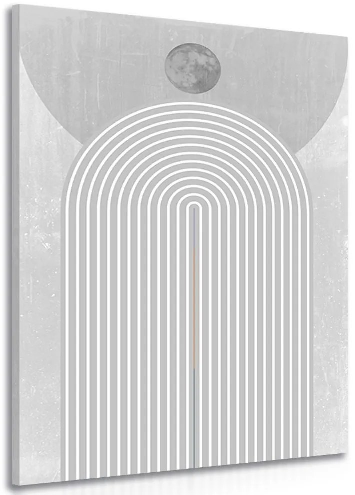 Stampa su tela – Arcobaleno grigio moderno Mid-Century