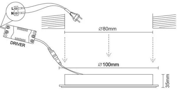 Lampada LED da incasso LED/7,5W/230V 4000K nero/oro