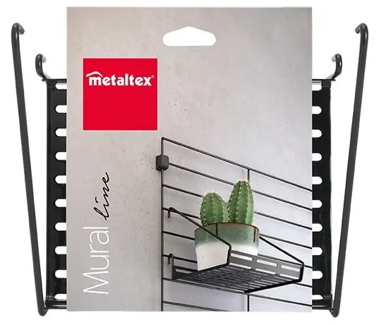 Componente in metallo nero - ripiano 18x15 cm Mural - Metaltex