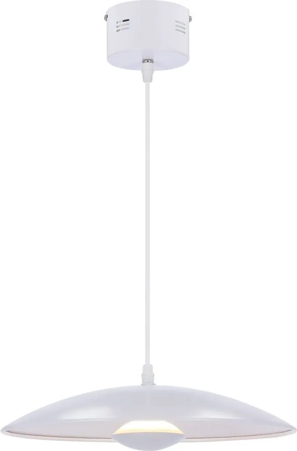 Lampadario LED bianco con paralume in metallo Lund – Candellux Lighting