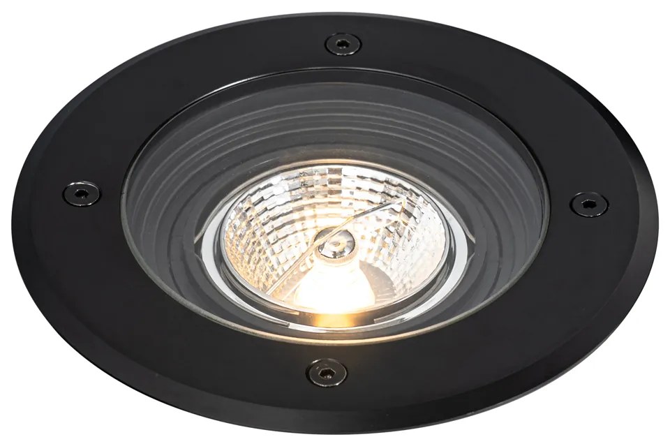 Faretto da terra moderno per esterni nero AR70 orientabile IP65 - Delux